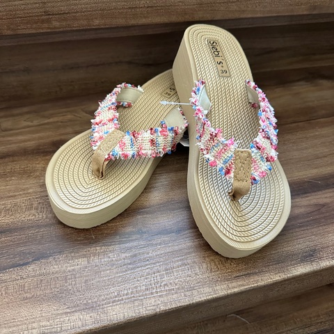 Siebi´s Zehensandale Flip Flop Havanna Rose - bunt gefranst - SALE Siebi´s Zehensandale Flip Flop Havanna Rose - bunt gefranst - SALE