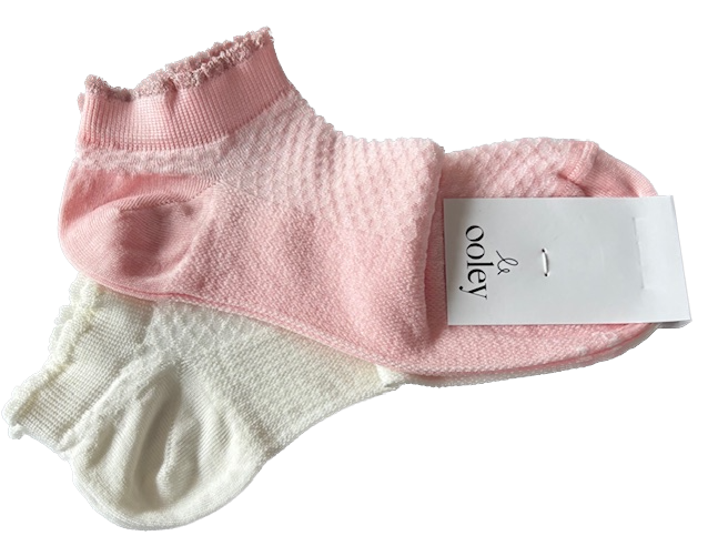 le ooley Elegant Sneaker Socken Set - Rosa & Weiß le ooley Elegant Sneaker Socken Set - Rosa & Weiß