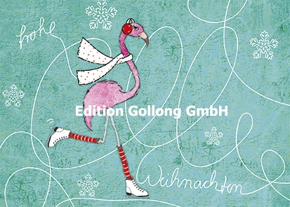 102-902 Edition Gollong Postkarte Christmas Flamingo