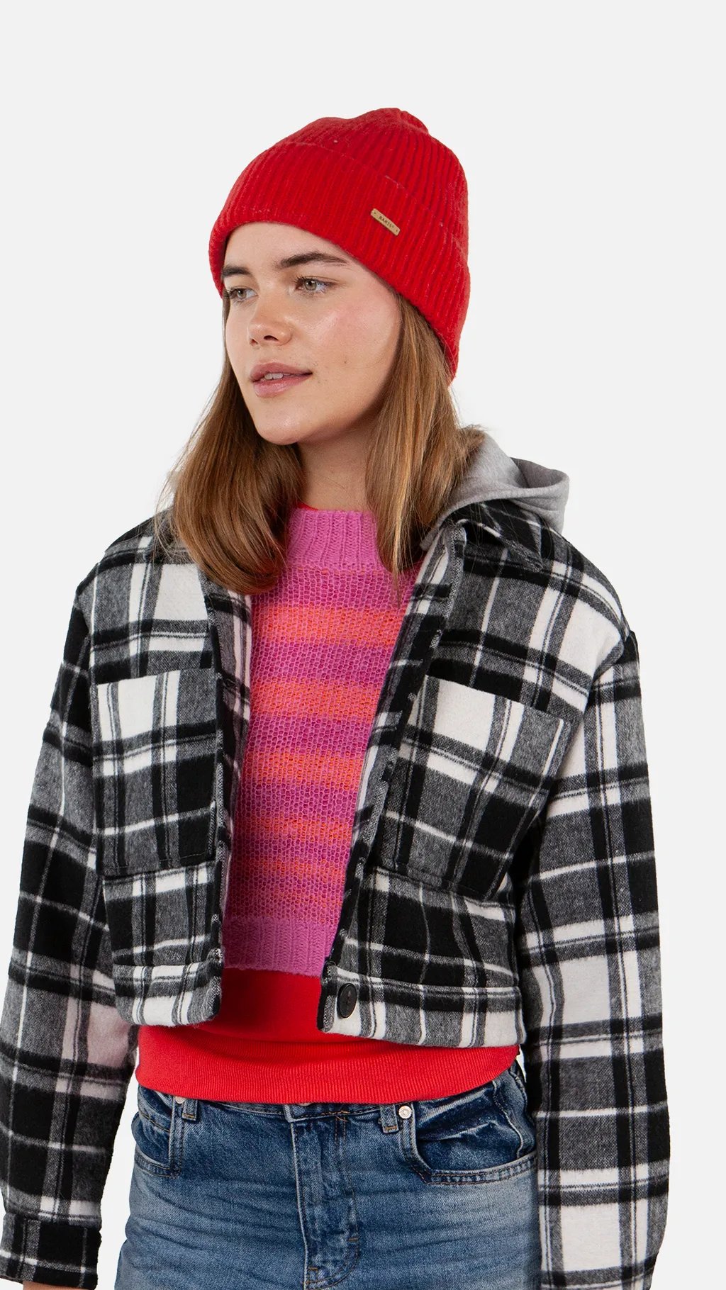 Barts Mireije Damen Beanie Strickmütze in Brilliant Rot Barts Mireije Damen Beanie Strickmütze in Brilliant Rot