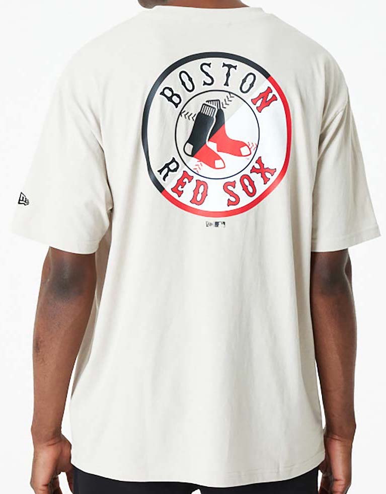 New Era Unisex T-Shirt Oversized - Boston Red Sox in Creme