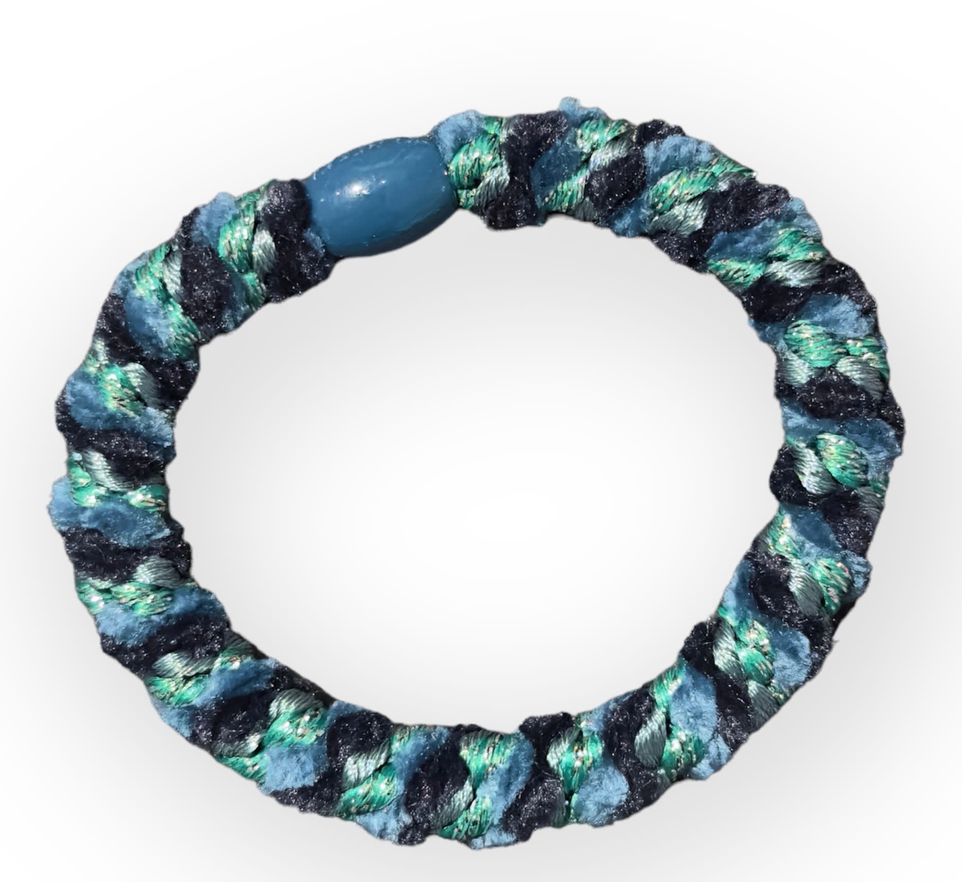 PHOTO-2023-08-11-16-13-04-1 Kknekki Haargummi/Armband - Flauschig Blau Glitzer & Navy