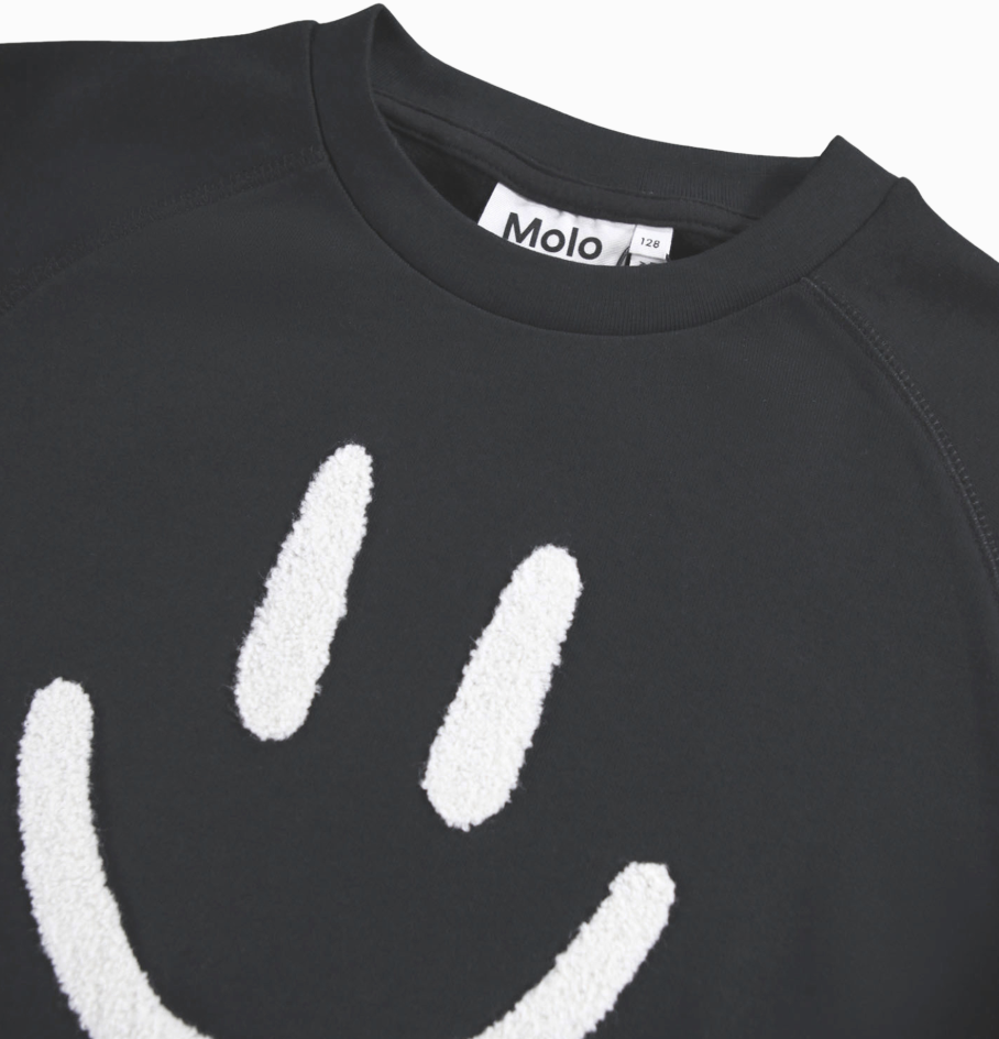 Molo Carola Sweatshirt-Kleid - Schwarz mit Smiley