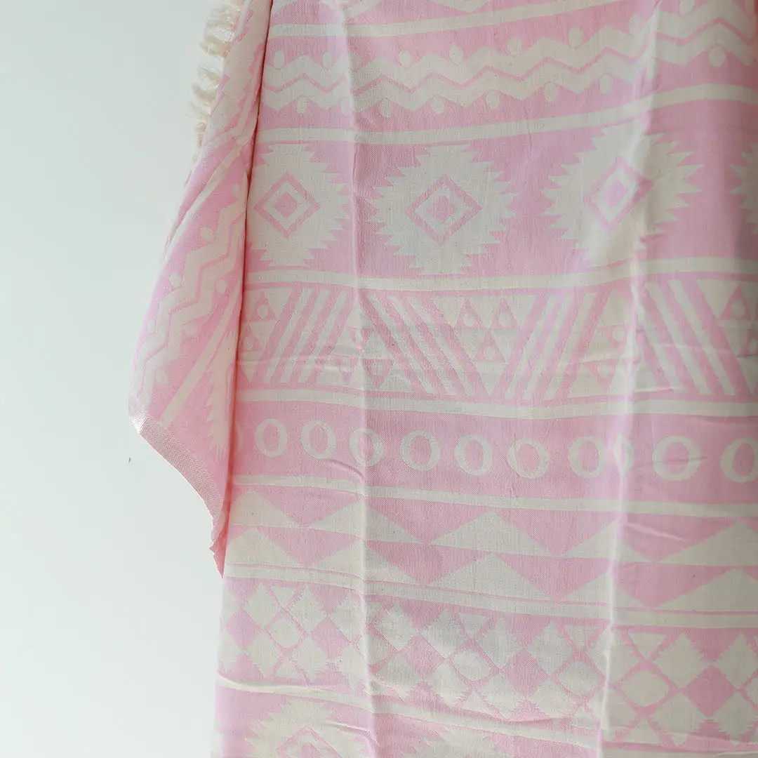 Love Ibiza Hamam Tuch Baumwolle 85 cm x 170 cm - Aztec Muster in Rosa Love Ibiza Hamam Tuch Baumwolle 85 cm x 170 cm - Aztec Muster in Rosa