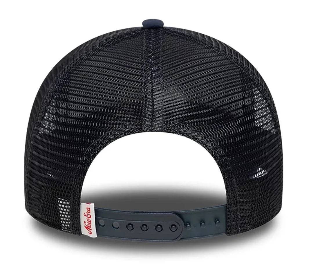 New Era Cap Oval Logo Patch 9FORTY A-Frame Trucker Verstellbare Cap Navy & Rot New Era Cap Oval Logo Patch 9FORTY A-Frame Trucker Verstellbare Cap Navy & Rot