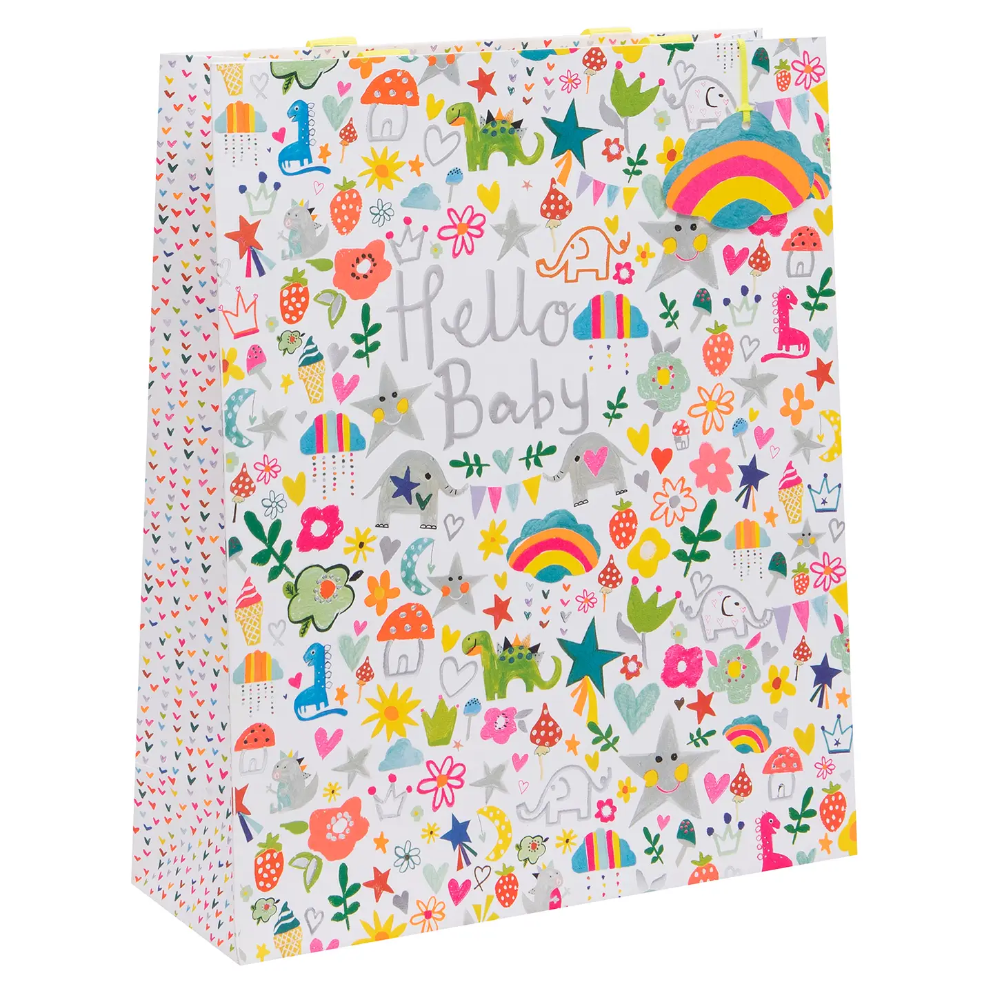 Glick Geschenktasche mit Neon Farben Large - Hello Baby 