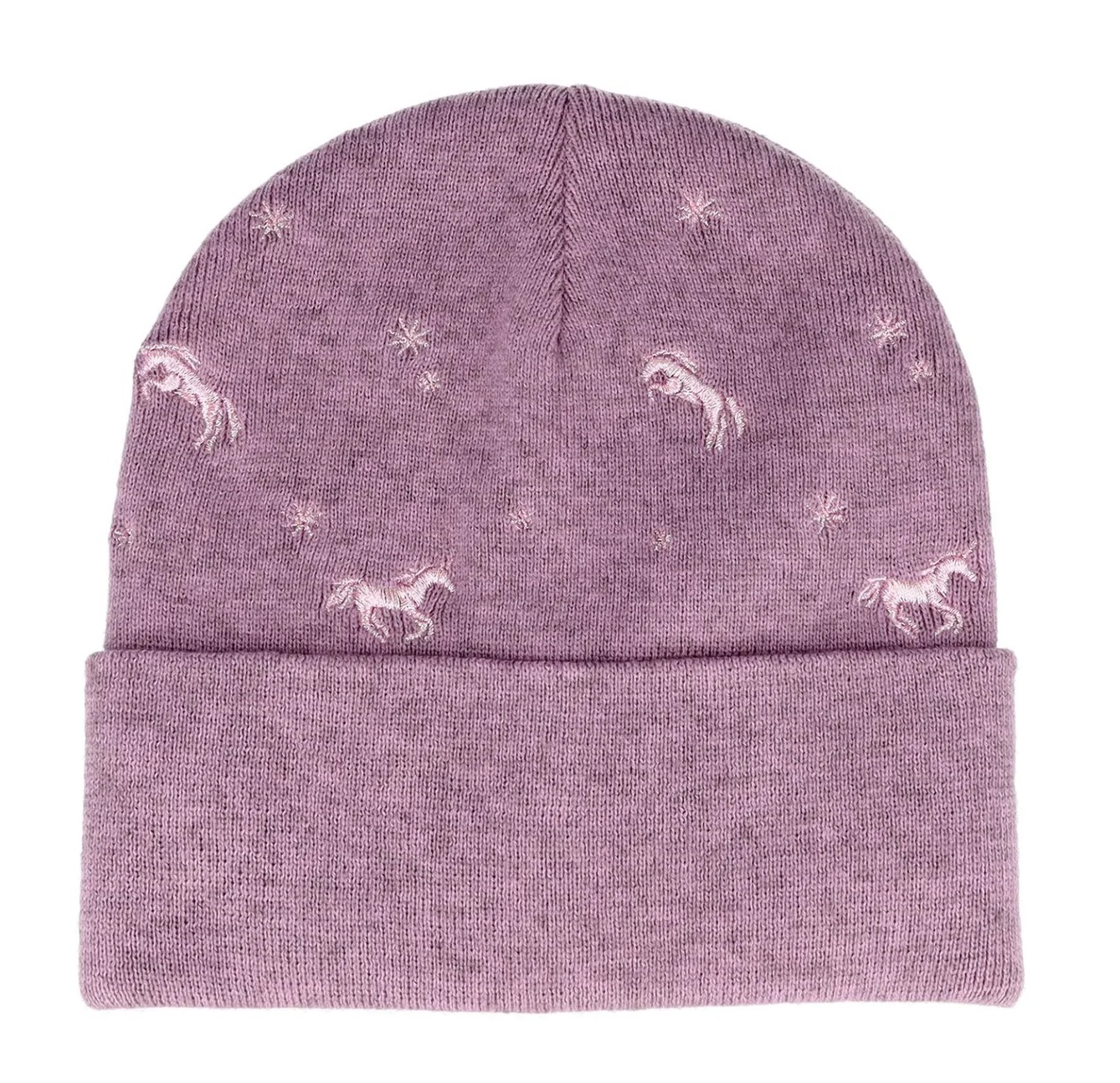 maximo Mädchen Beanie in Elderberry Flieder mit Einhorn- und Sternenstickerei – Doppelt gestrickt maximo Mädchen Beanie in Elderberry Flieder mit Einhorn- und Sternenstickerei – Doppelt gestrickt