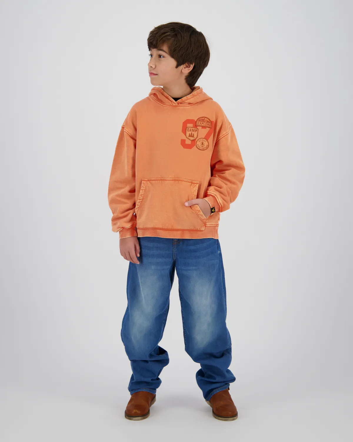 Vingino Nicolai Hoody Sweatshirt in Vintage Orange - Explore Camp - SALE Vingino Nicolai Hoody Sweatshirt in Vintage Orange - Explore Camp - SALE