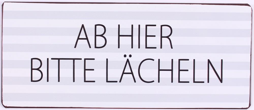 Lafinesse Metal Schild - Ab hier bitte Lächeln