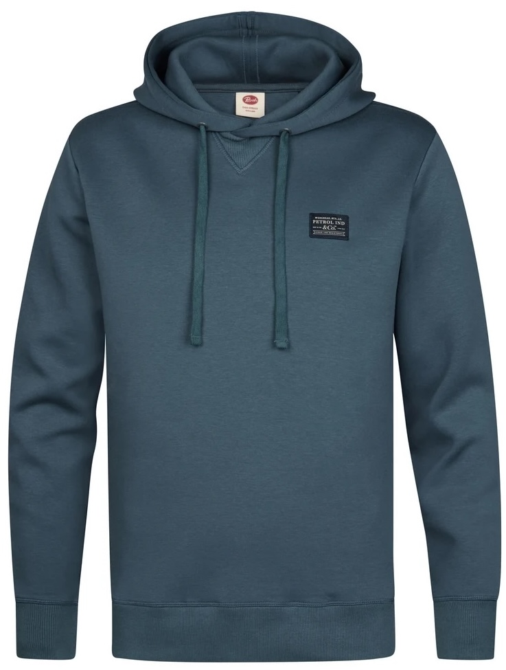 Petrol Industries Herren Kapuzenpullover Scub Ashwood in Storm Blue