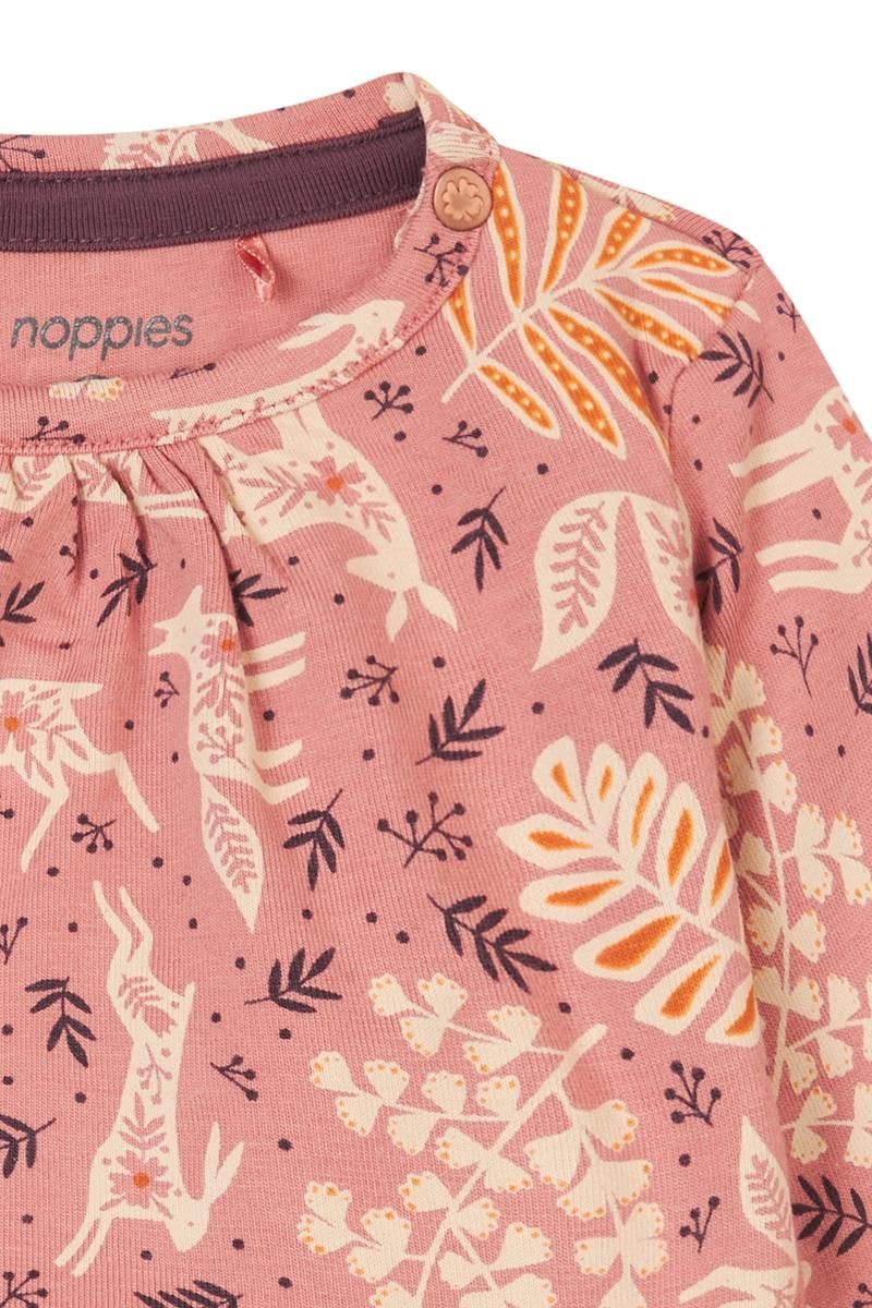 Noppies Baby Kleid Faura - Old Rose/Altrosa - allover Waldtiere - SALE