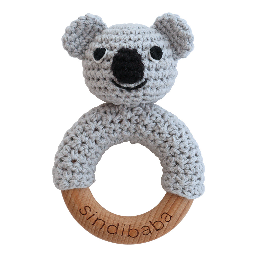 Sindibaba Baumwolle Häkel-Rasselring handgefertigt Koala