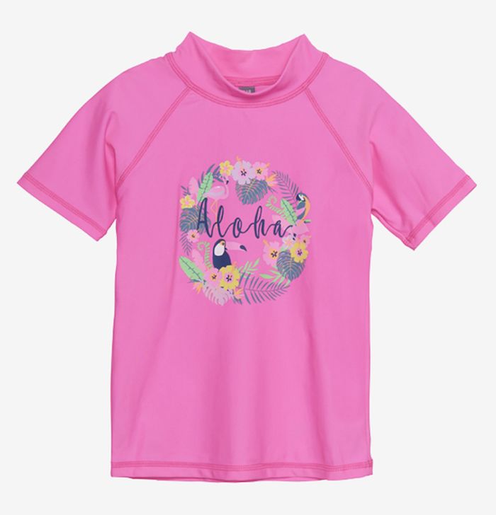 Color Kids Schwimmshirt in Neon Pink - Aloha