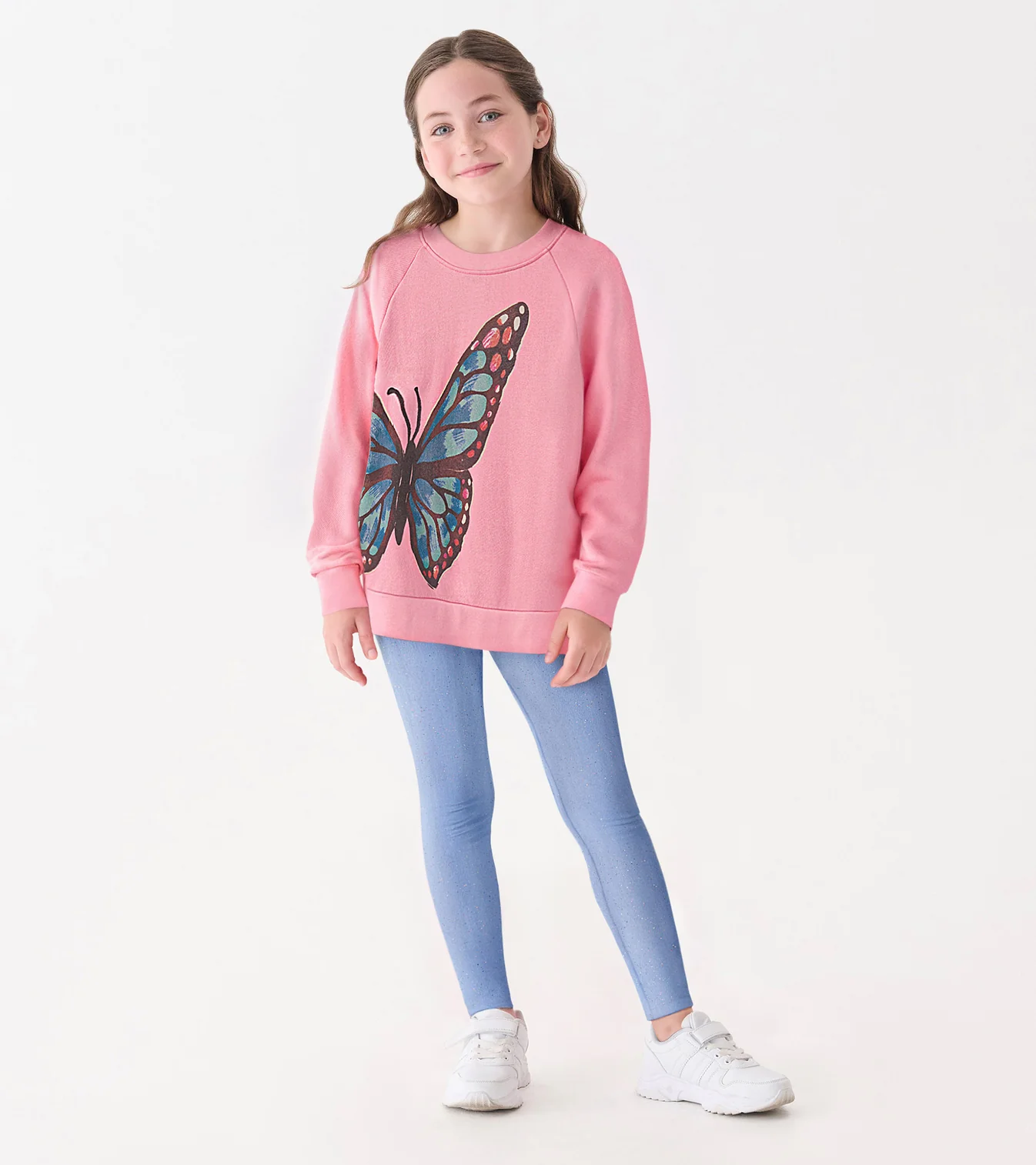 Hatley Kids Sea Pink Butterfly Sweatshirt in Rosa Wasserfarbe Schmetterling - SALE