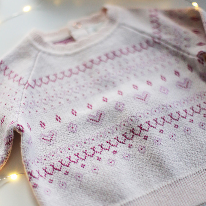 Carrement Beau Norweger Strickpulli Baumwolle/ Wolle Pullover in Rosa - SALE