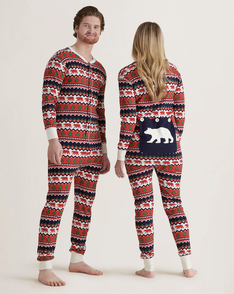 Bildschirm-foto-2023-10-12-um-17-40-16 Little Blue House Adult Union Suit - Unisex Onesie - Erwachsener Einteiler - Fair Isle Bär