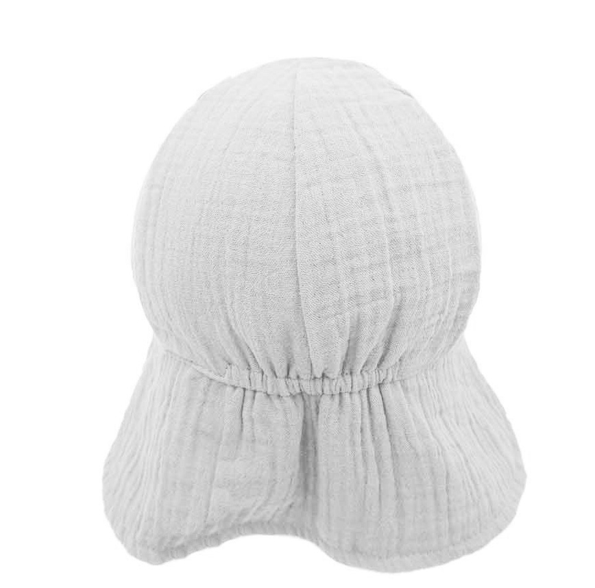 Maximo Baby Musselin Sonnenmütze mit Schild in Weiß mit UV Schutz 50+