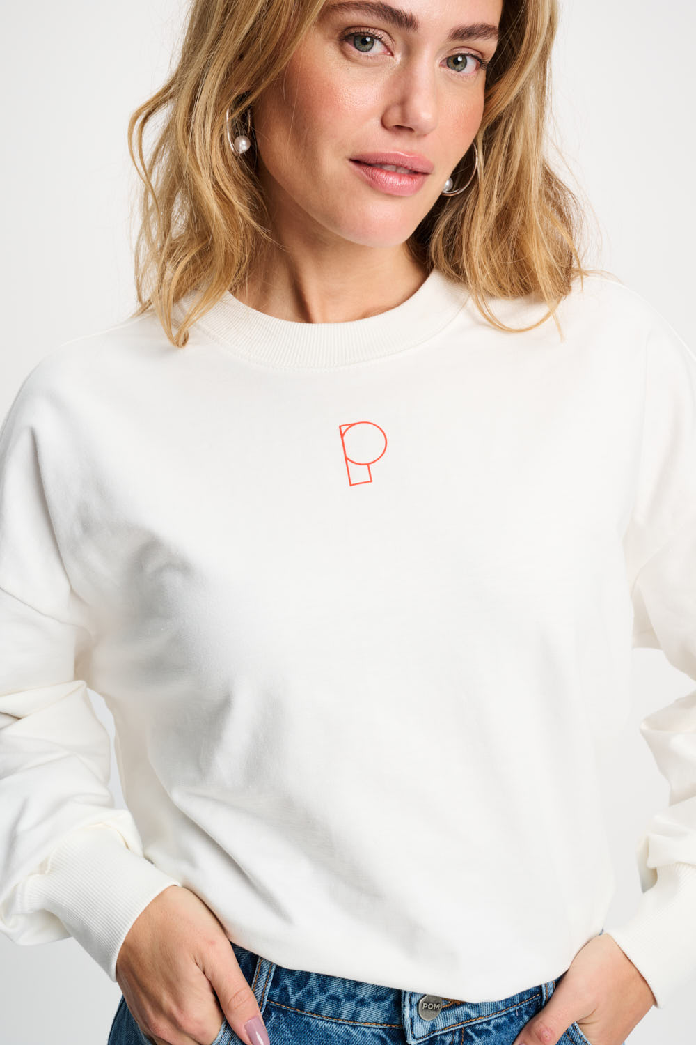 POM Amsterdam Sweatshirt - Matchpoint in weiß POM Amsterdam Sweatshirt - Matchpoint in weiß