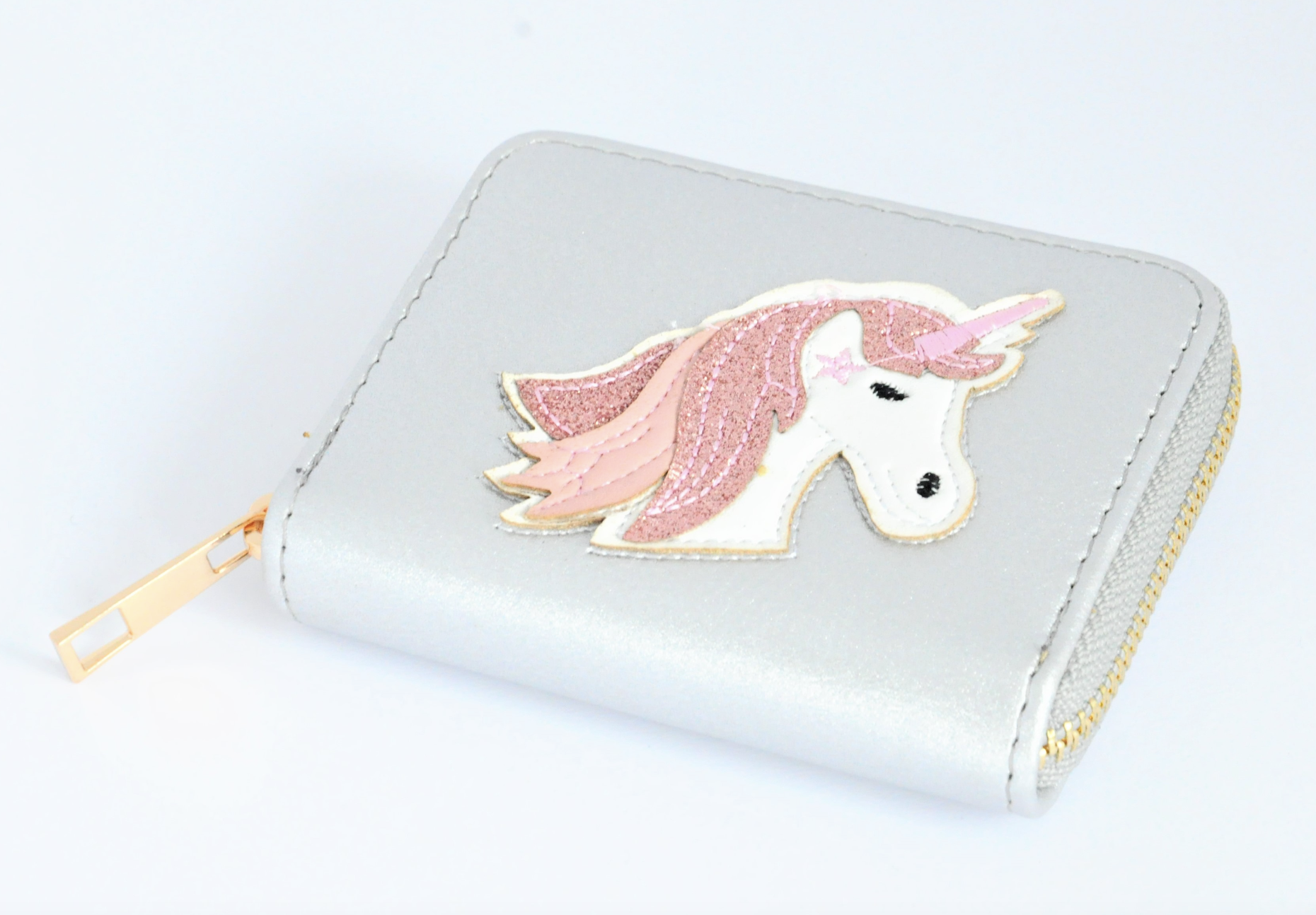 KisMe Geldbörse Kunstleder Einhorn mit Glitzer - Silber KisMe Geldbörse Kunstleder Einhorn mit Glitzer - Silber