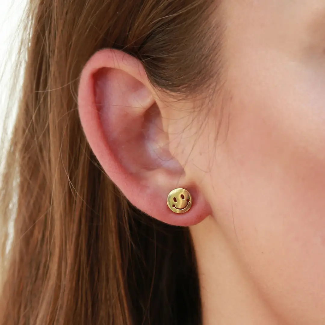 Love Ibiza Gold Steckohrringe Smiley Emoji Love Ibiza Gold Steckohrringe Smiley Emoji