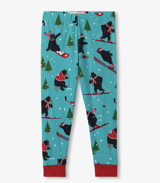 Little Blue House Kinder Pyjama in Blau - Eat Sleep Shred - Snowboarding & Eis Angeln