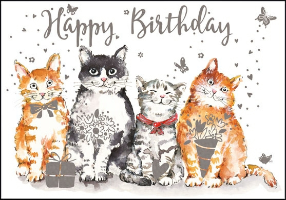 Edition Gollong Grußkarte - Happy Birthday - Katzen - SALE