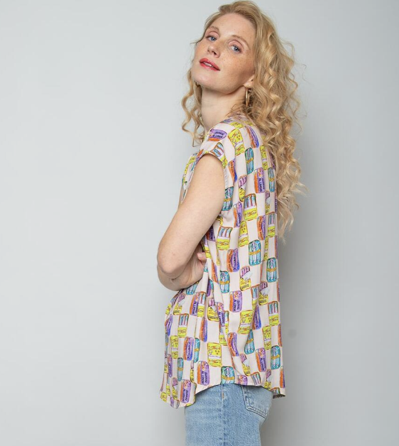 Emily van den Bergh Blusen Top Bunte Sardinen 