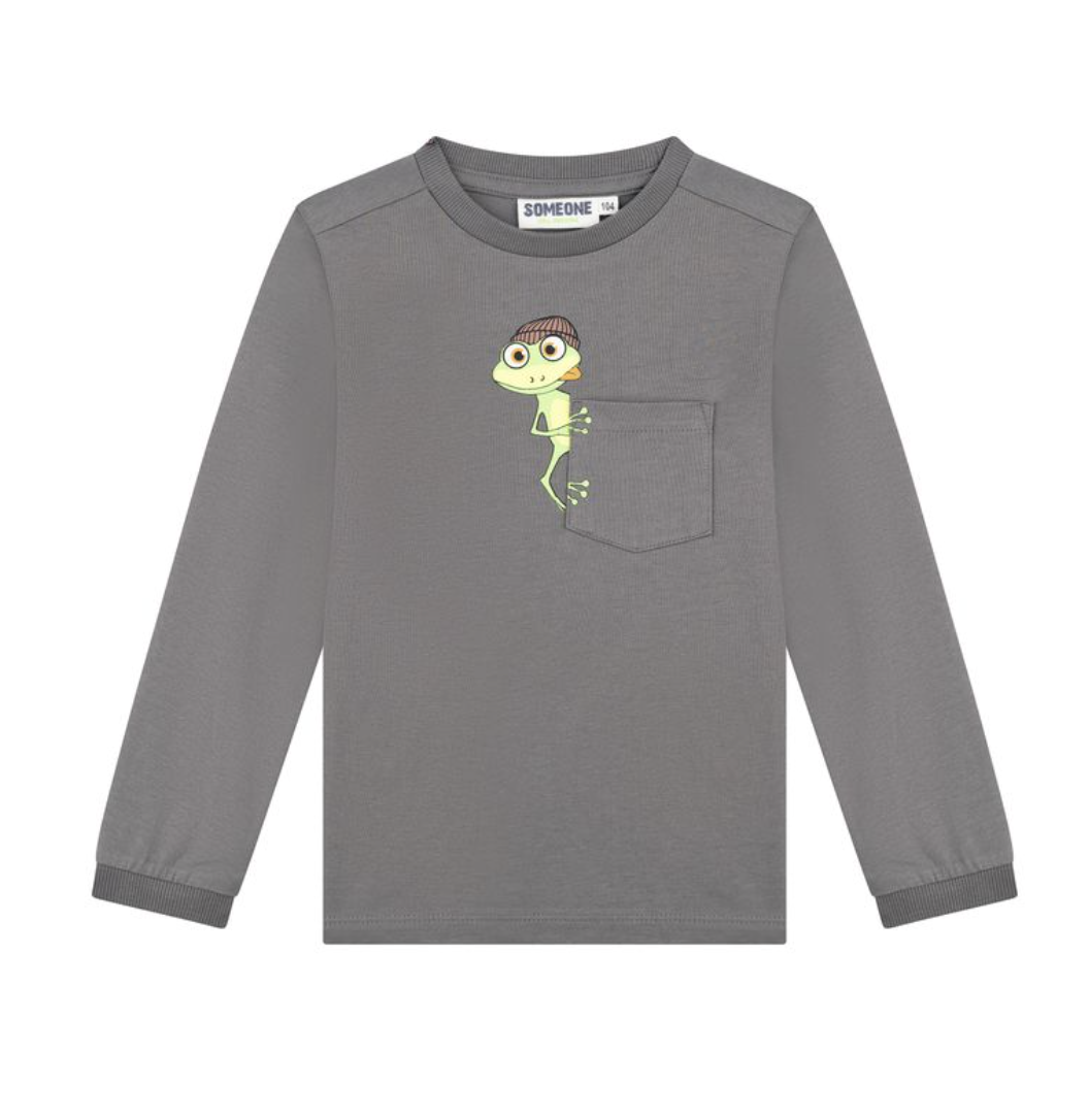Someone FEDDE Langarm Shirt in Antracite Grau - Frosch Someone FEDDE Langarm Shirt in Antracite Grau - Frosch