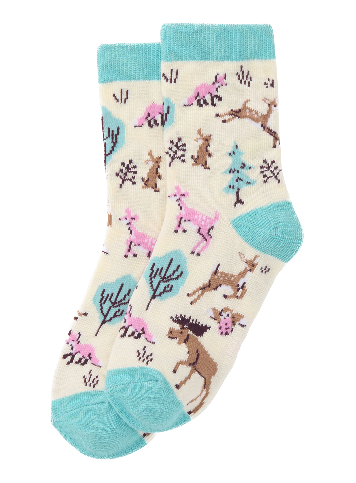 Little Blue House Damen Socken in Creme Forest Creatures - Waldtiere