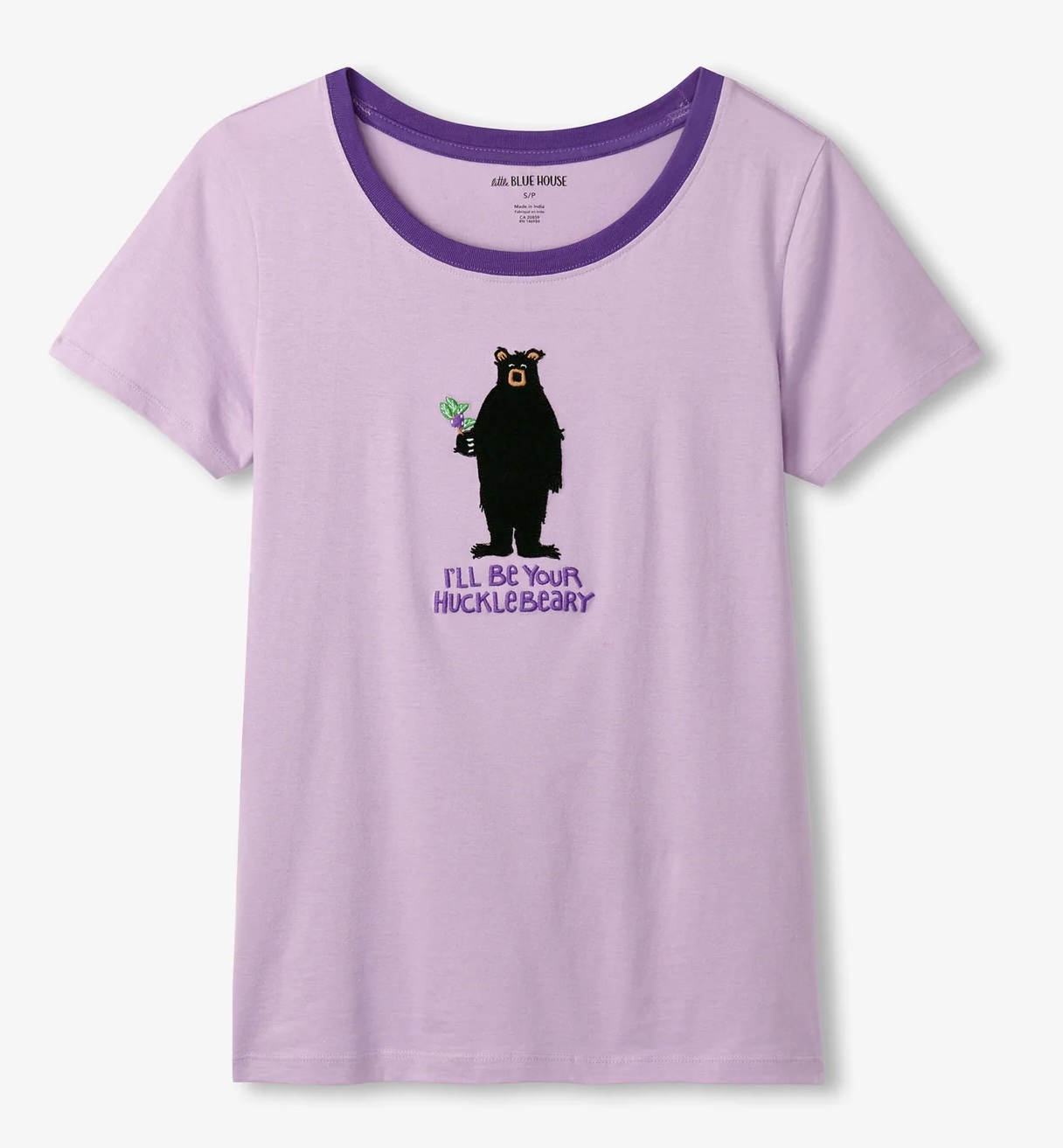 Little Blue House Damen T-Shirt in Flieder Huckelbeary Bär