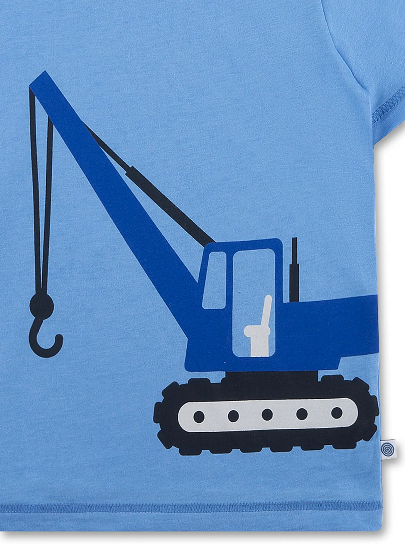 Sanetta Jungs Pyjama/Schlafanzug Kurz Blau - Baufahrzeug Kran - SALE