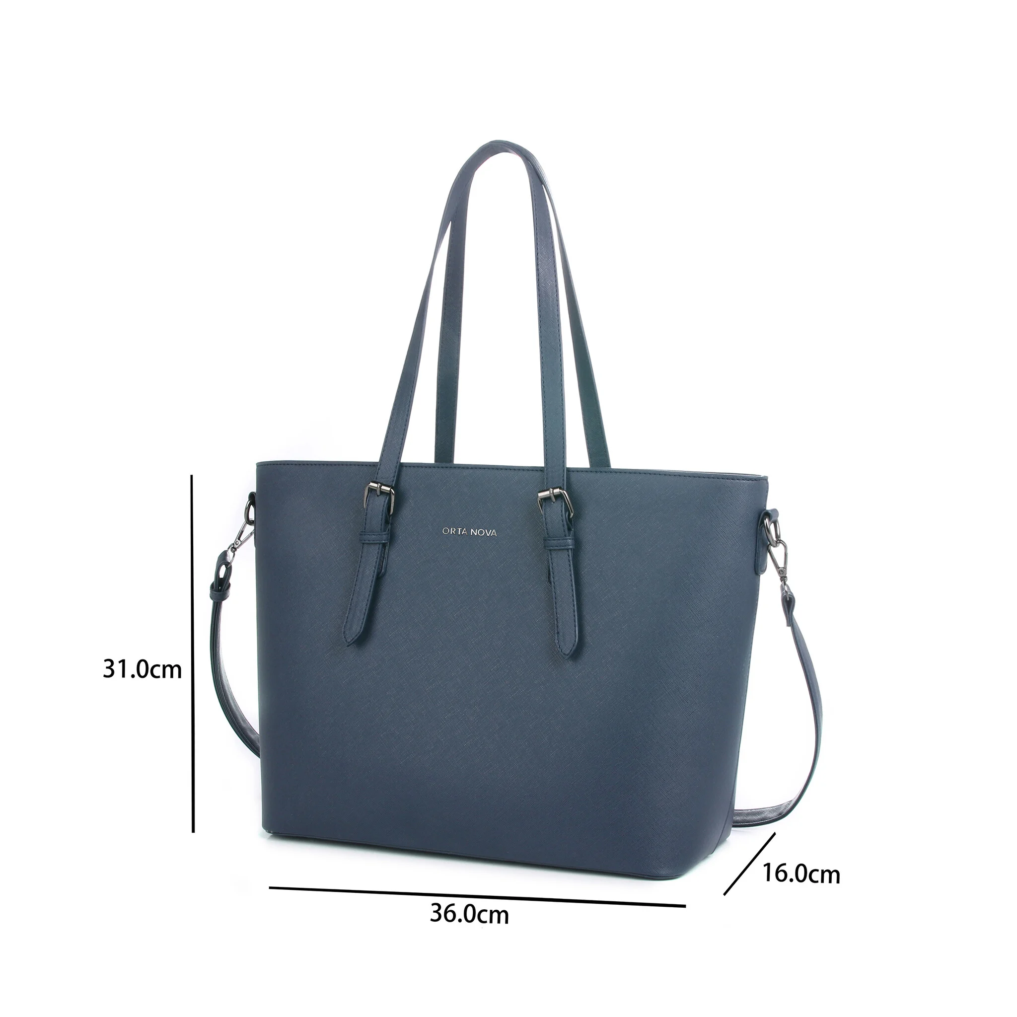 Orta Nova Brescia Shopper Tasche in Navy Blau
