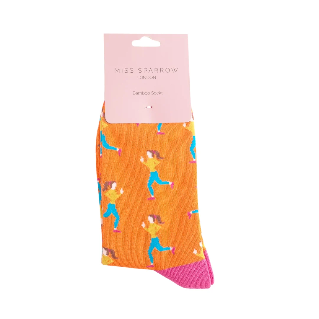 Miss Sparrow Bambus Damen Socken in Orange & Hot Pink - Jogger Miss Sparrow Bambus Damen Socken in Orange & Hot Pink - Jogger