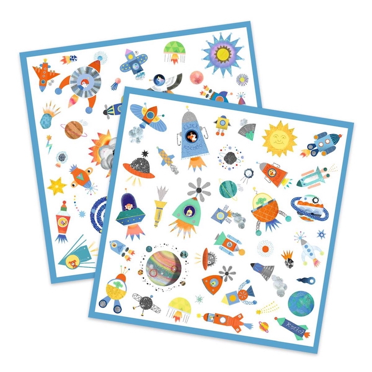 Djeco Stickers Interstellar - Weltall & Rakete