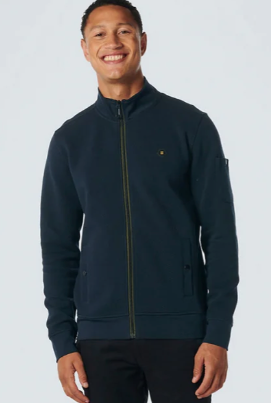 Bildschirmfoto-2023-09-01-um-16-46-48 NO EXCESS Gesteppte Sweatjacke in Dunkelblau mit Stehkragen