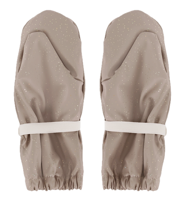 CeLaVi Gefütterte PU Regenfäustlinge- Winddicht & Wasserdicht - Taupe mit Irisierende Glitzer