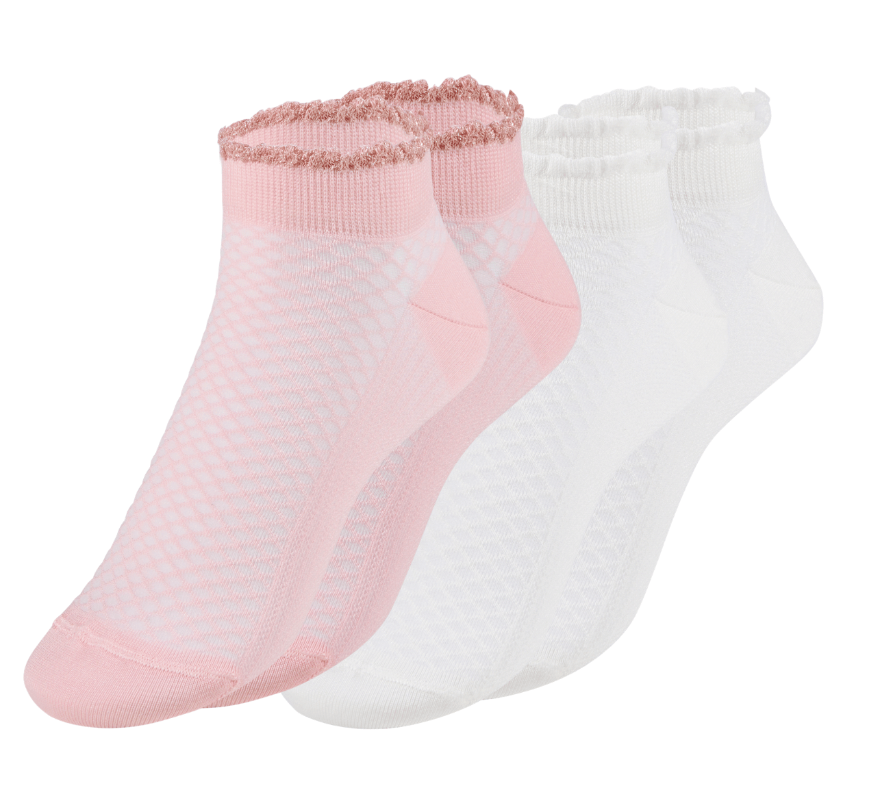le ooley Elegant Sneaker Socken Set - Rosa & Weiß le ooley Elegant Sneaker Socken Set - Rosa & Weiß
