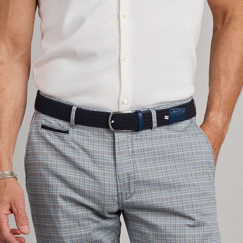 La Boucle GSTAAD Herren Stretch Gürtel Mono Odyssey Grau (Blau/Grau)