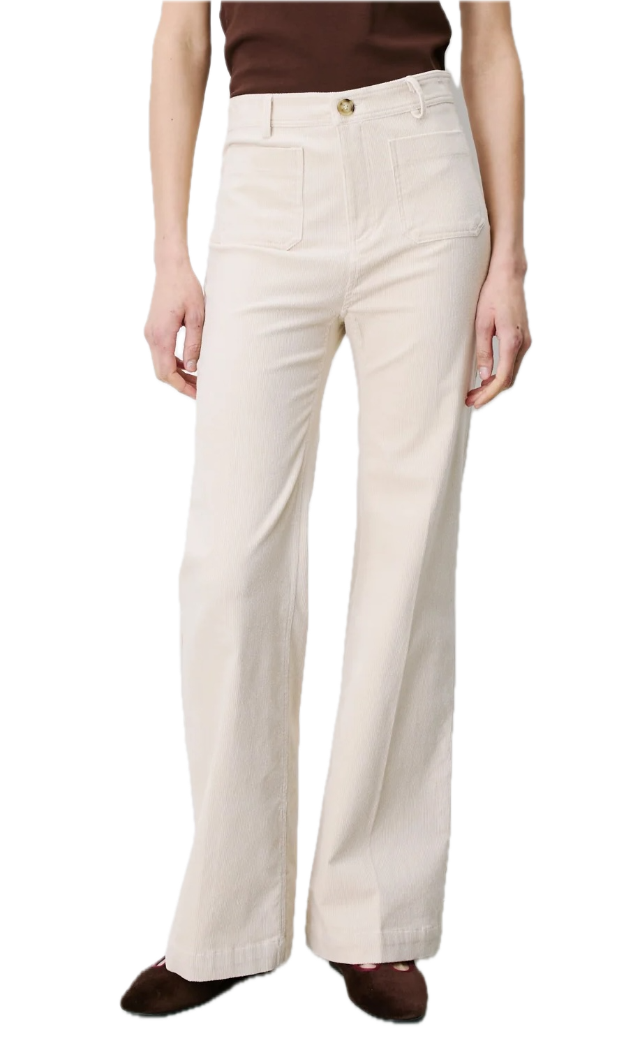 Grace & Mila Alban Damen Cordhose mit aufgesetzten Taschen in Ecru Creme Beige Grace & Mila Alban Damen Cordhose mit aufgesetzten Taschen in Ecru Creme Beige