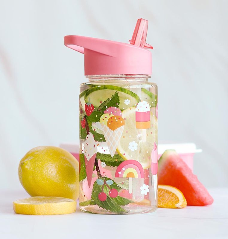 A Lovely Little Company Trinkflasche mit Strohhalm - Eis
