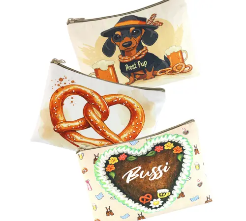 HOFF Interieur Kosmetik Groß Stofftasche Bavaria - Prost Pup Dackel mit Bier HOFF Interieur Kosmetik Groß Stofftasche Bavaria - Prost Pup Dackel mit Bier