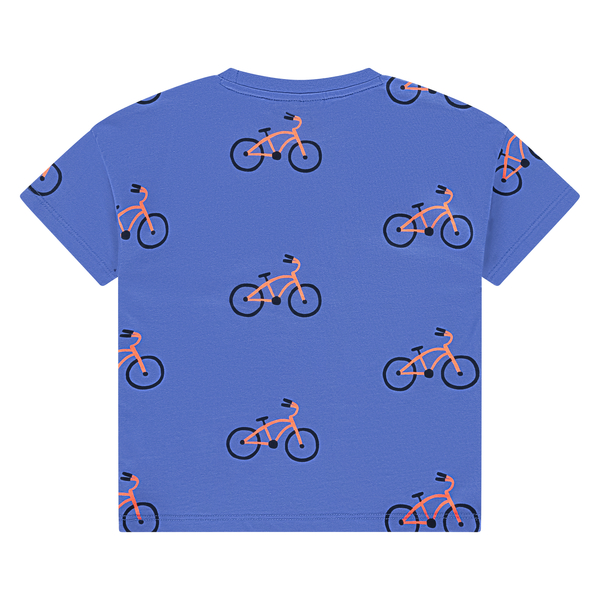 Babyface Stains & Stories Kurzarm T-Shirt in Royal Blau - Neon Fahrräder Babyface Stains & Stories Kurzarm T-Shirt in Royal Blau - Neon Fahrräder