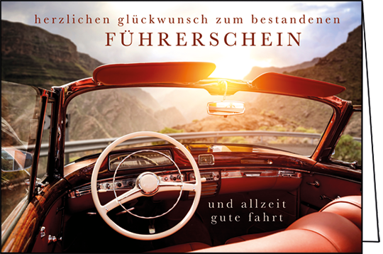 Edition Gollong Grußkarte - Glückwunsch zum Fuhrerschein