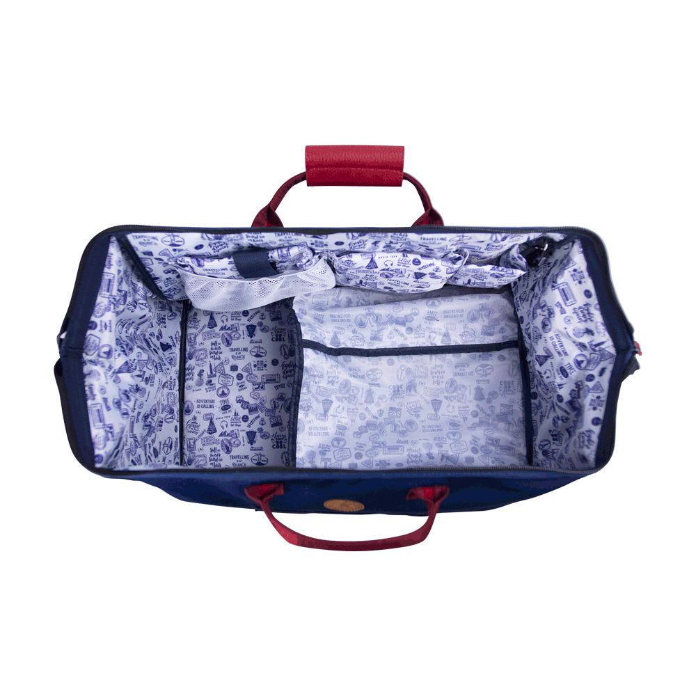 TM80S-DUFFLEBAG-INTERIEUR-4-BD Cabaia Reisetasche Duffle Bag - LONDRES in schwarz marmoriert