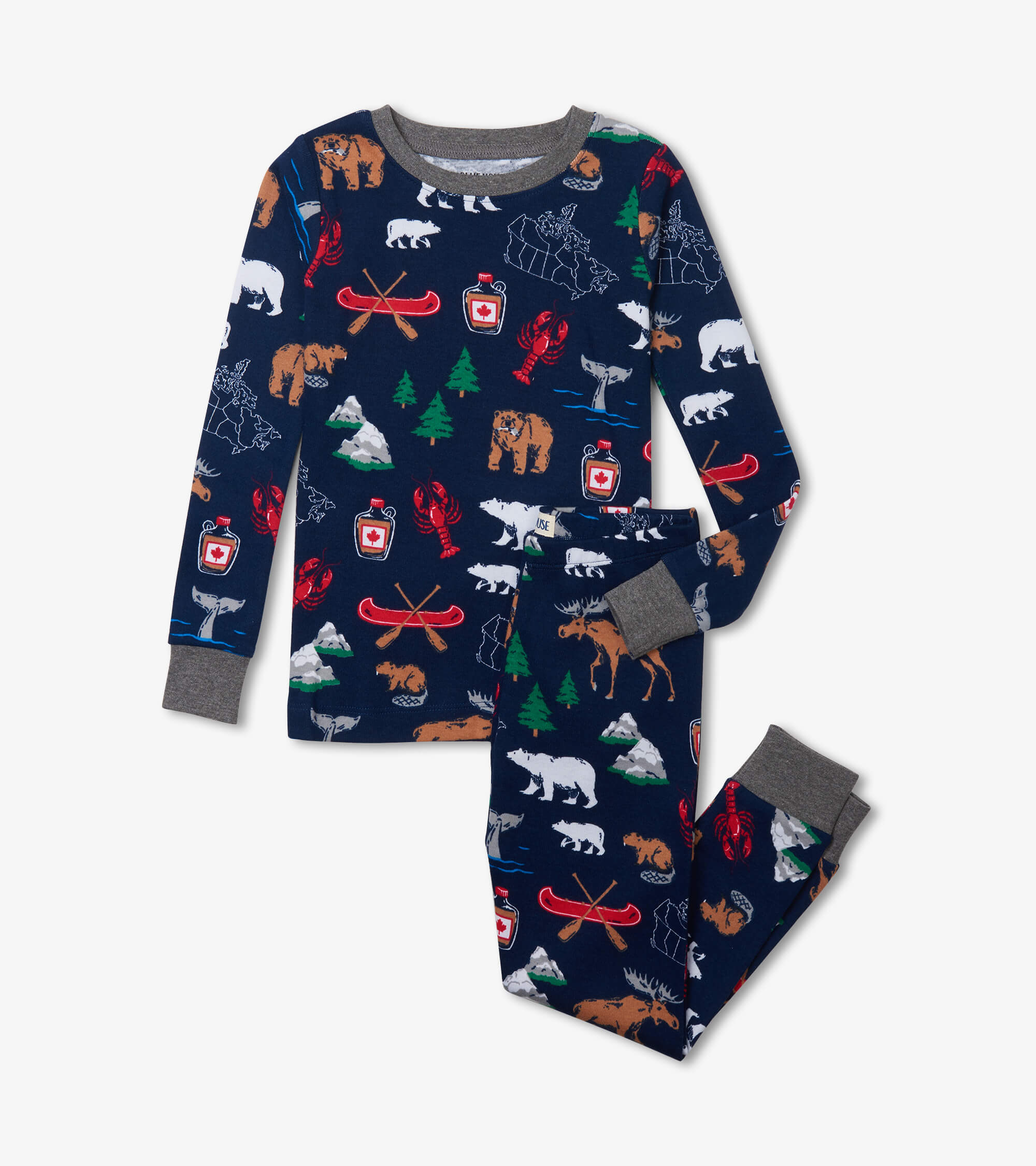 PJAANIM001 Little Blue House Langarm Pyjama - True North - Wildnerness