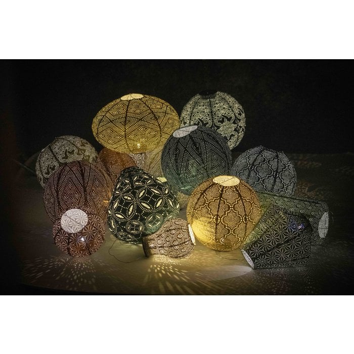Lumiz Solar Lampion Paisley Long Oval - Solar Gartenbeleuchtung - 20 cm - Meerblau