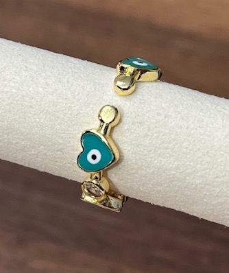 Lua Ring für Damen Gold Herzen - Grün Lua Ring für Damen Gold Herzen - Grün