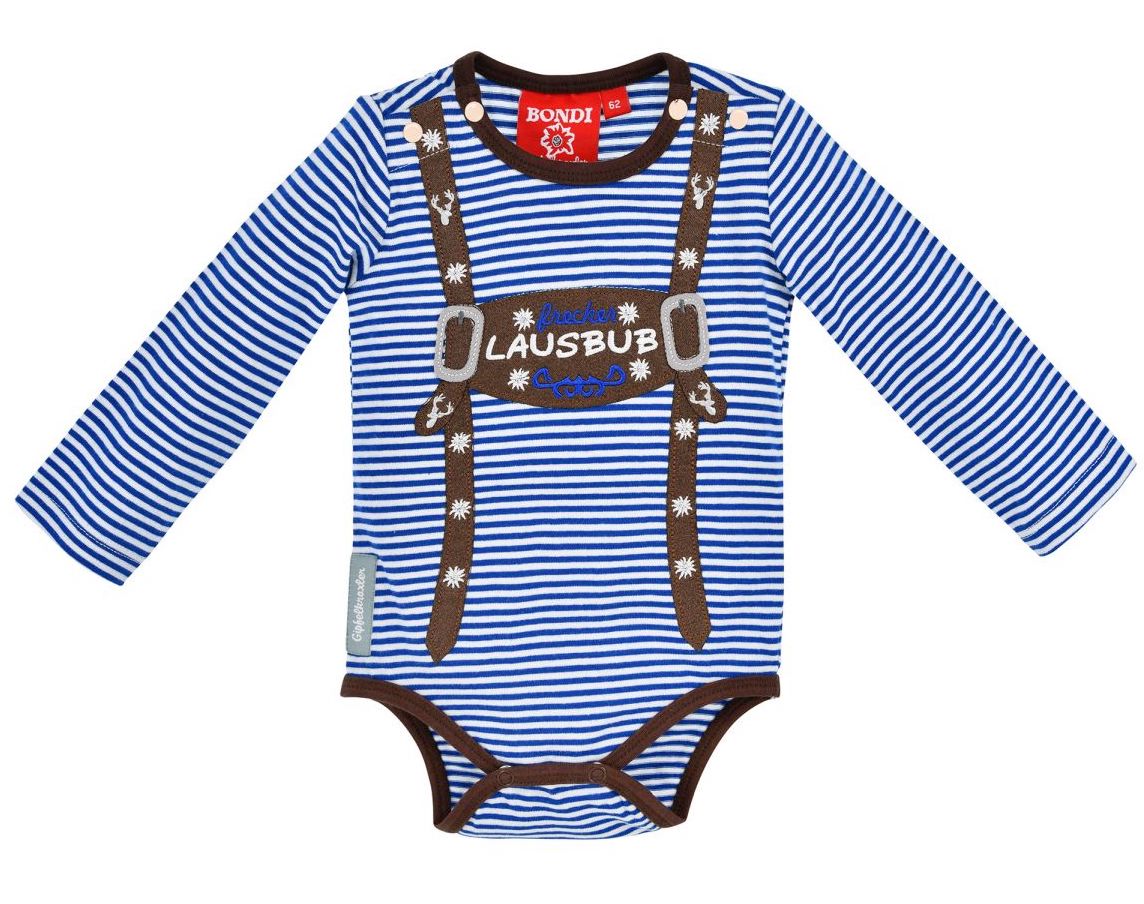 Bondi Langarm Body Blau Geringelt - Lausbub