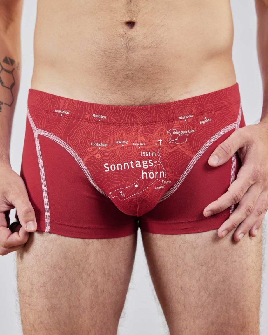 ESFE Alpine Bio-Wäsche Herren Boxer - Sonntagshorn in Kamin Rot