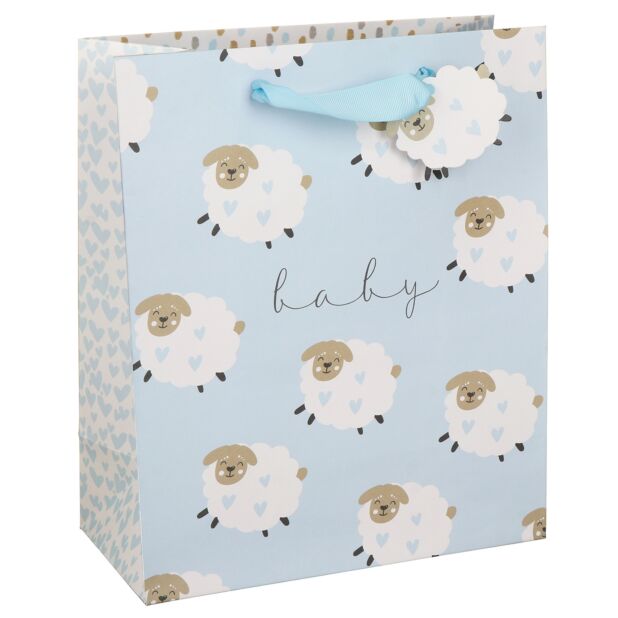 Glick Geschenktasche Large - Schafe in Blau